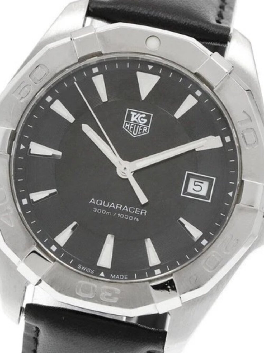 TAG HEUER Aqua racer WAY1110 Date black Dial Quartz Men's Watch_966189
